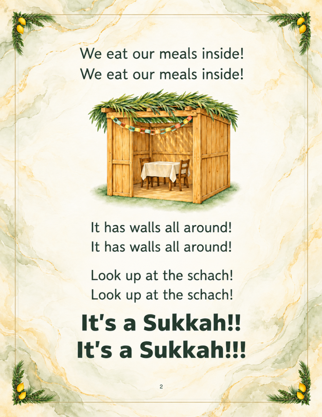 We’re Going on a Sukkos Hunt! sample page one